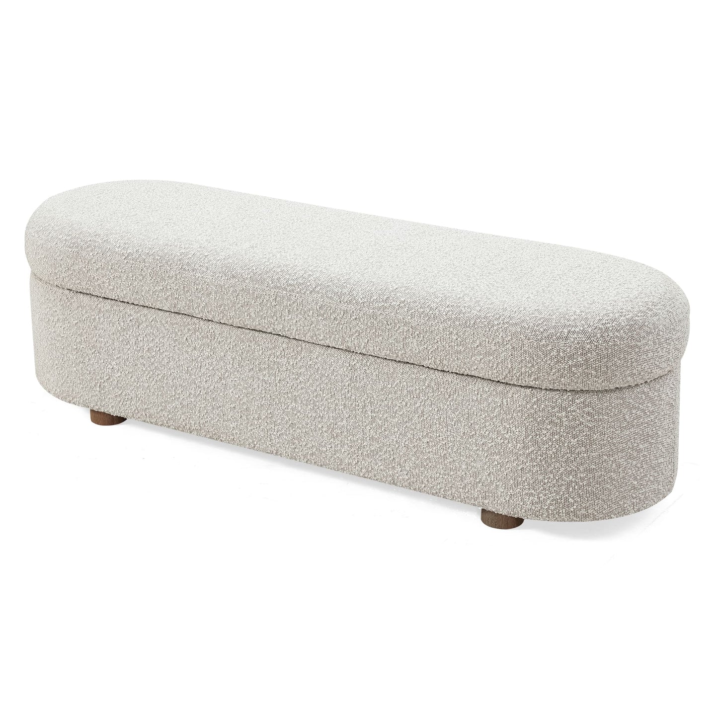 Modus Kiki Upholstered Hinged Storage Bench in Cotton Ball Boucle
