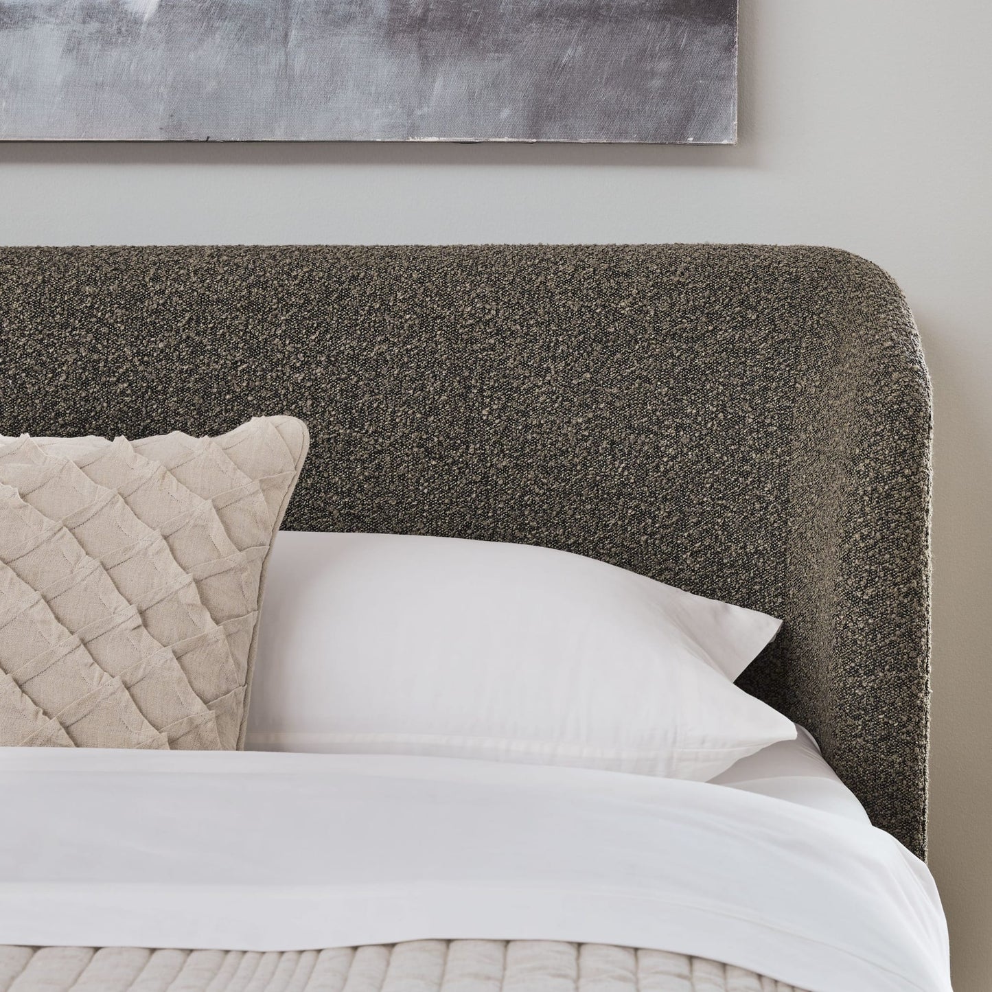 Modus Kiki Upholstered Platform Bed in Pumpernickel Boucle