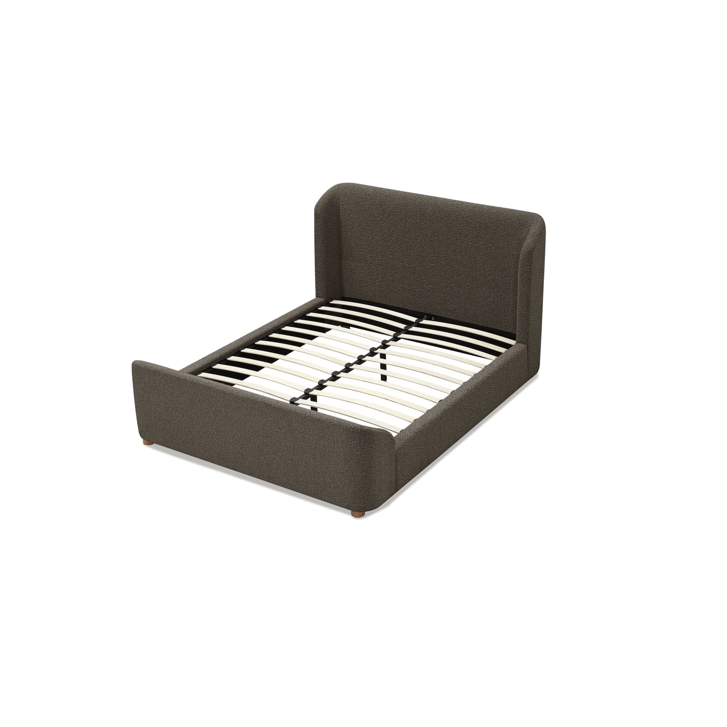 Modus Kiki Upholstered Platform Bed in Pumpernickel Boucle