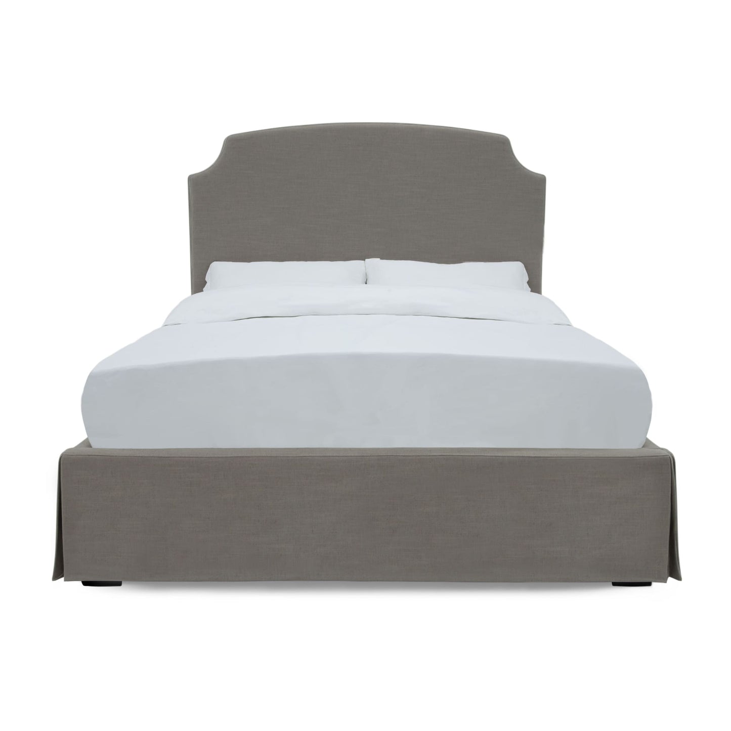 Modus Laurel Upholstered Skirted Storage Panel Bed in Wheat