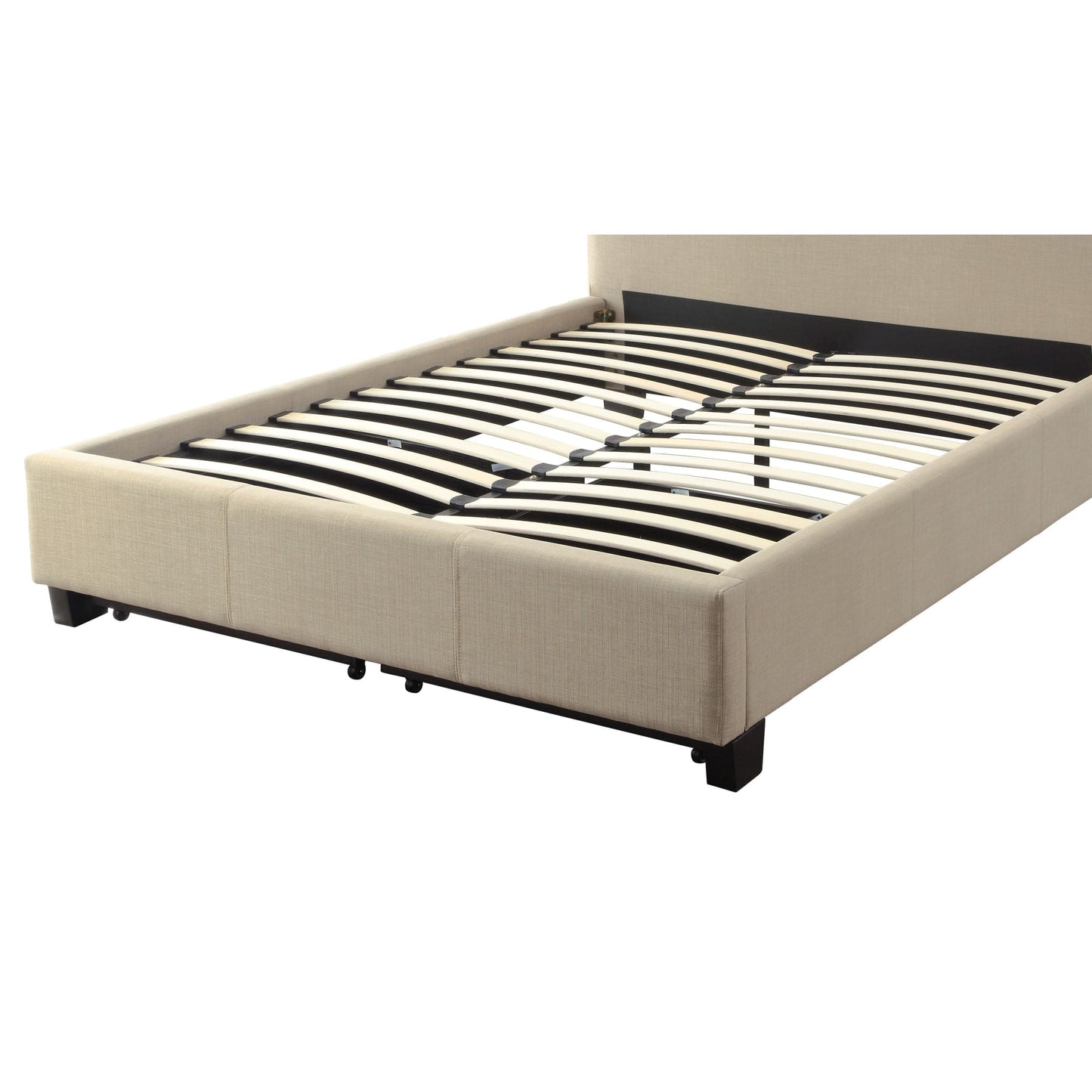 Modus Levi Tufted Footboard Storage Bed in Toast Linen