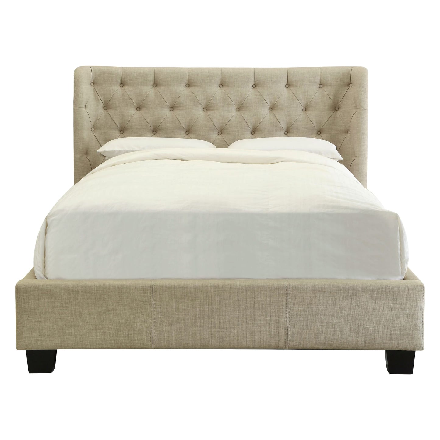 Modus Levi Tufted Platform Bed in Toast Linen