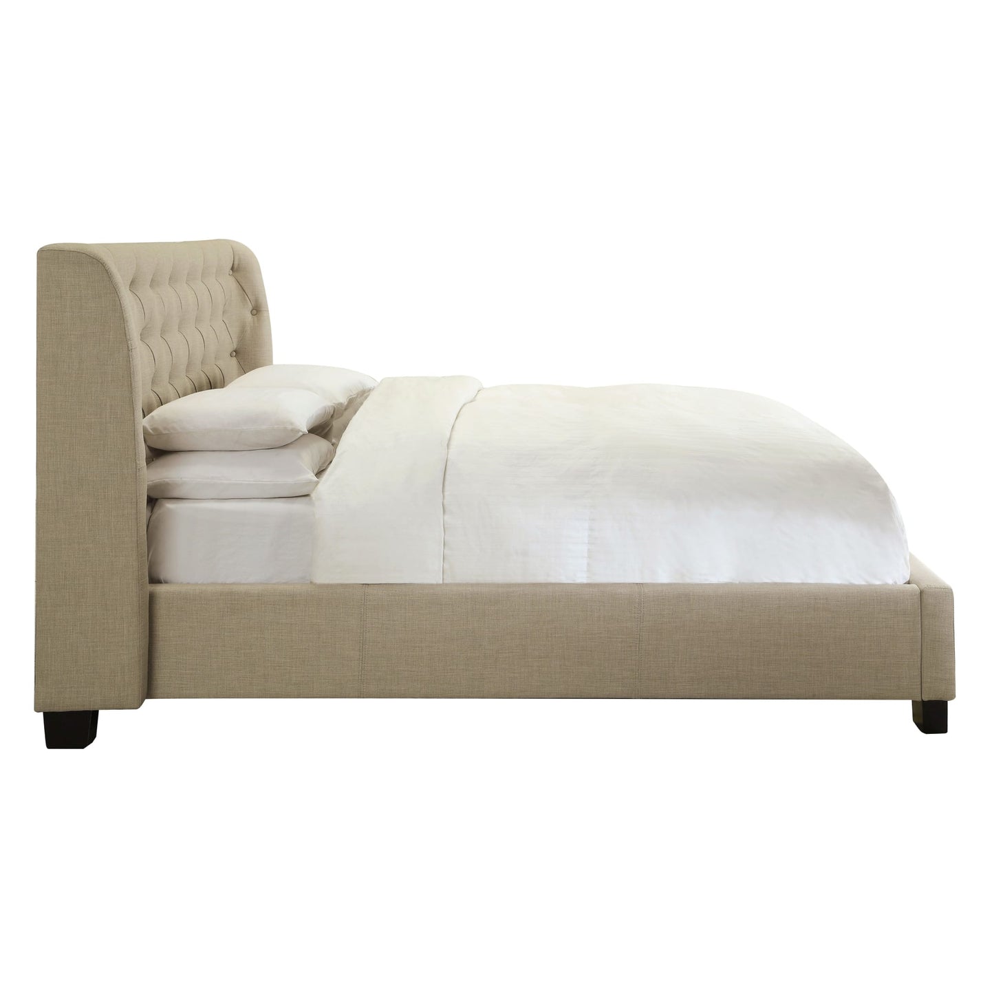 Modus Levi Tufted Platform Bed in Toast Linen