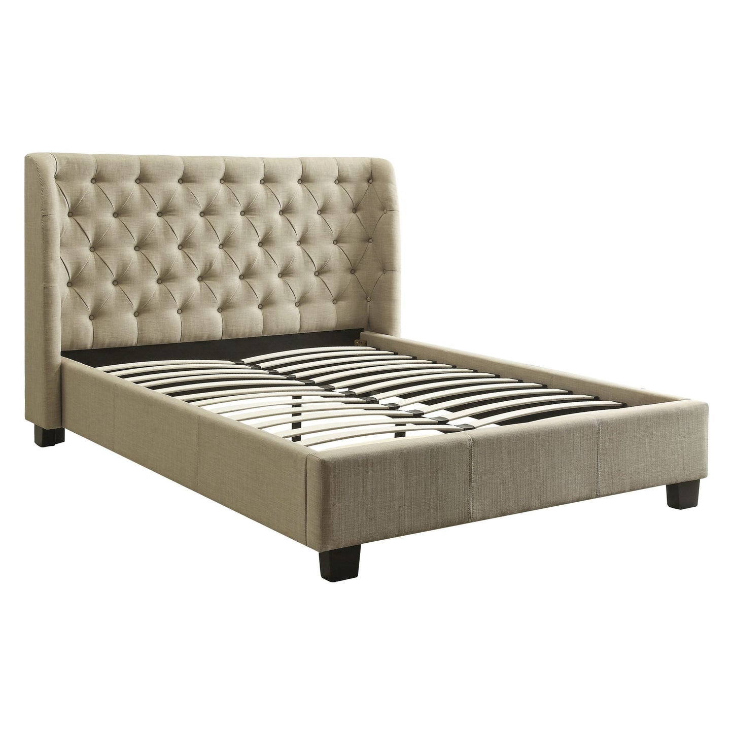 Modus Levi Tufted Platform Bed in Toast Linen