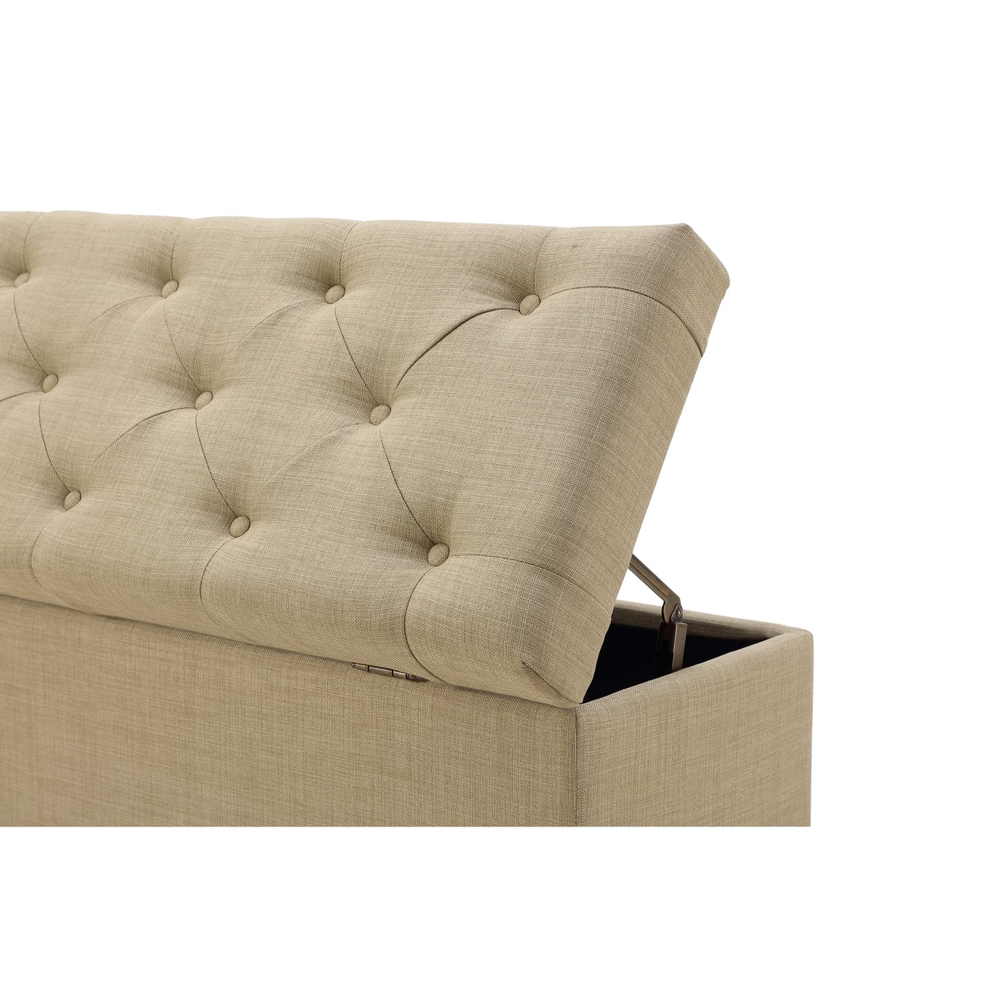 Modus Levi Tufted Storage Bench in Toast Linen