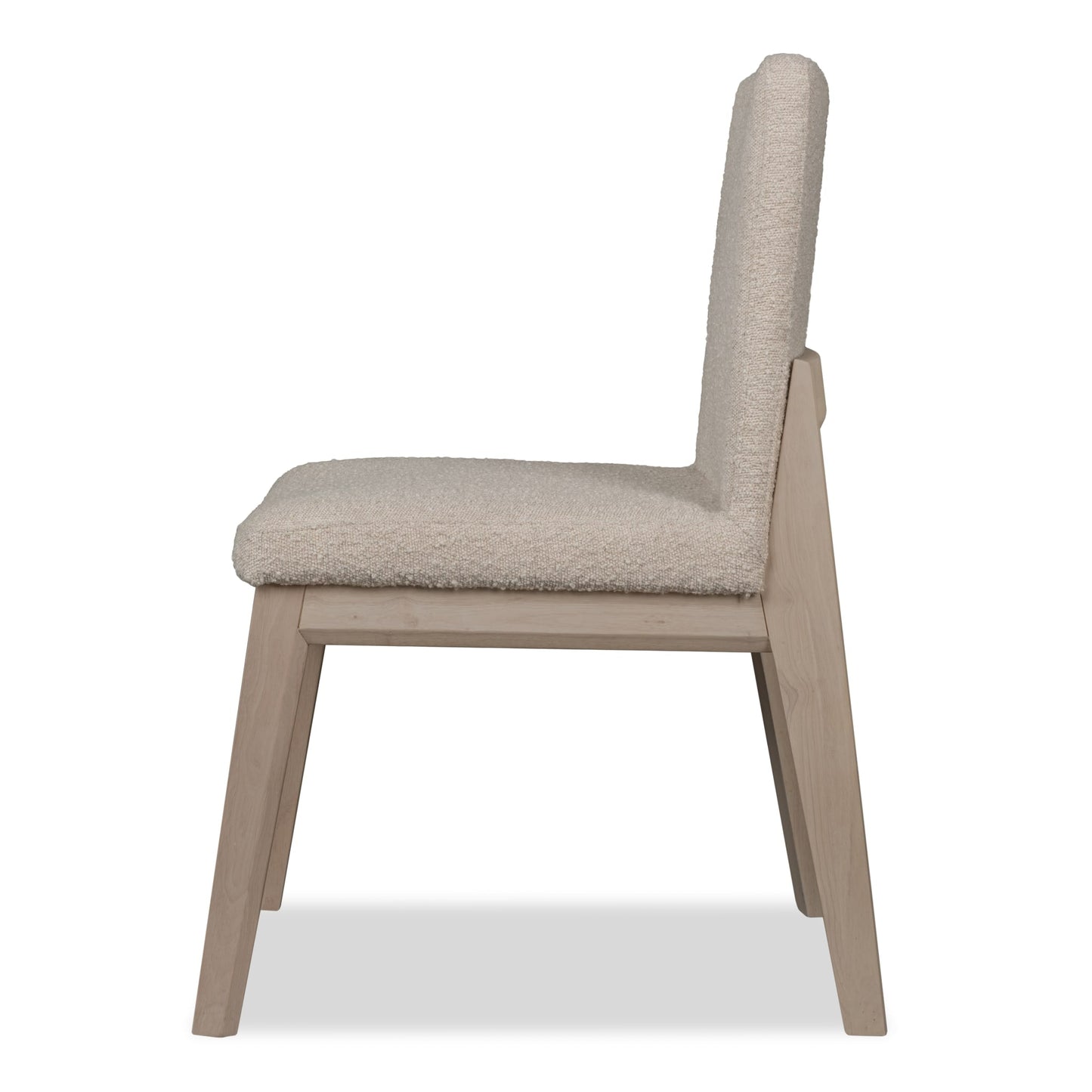 Modus Liv Solid Wood Dining Chair in White Sand and Brun Boucle