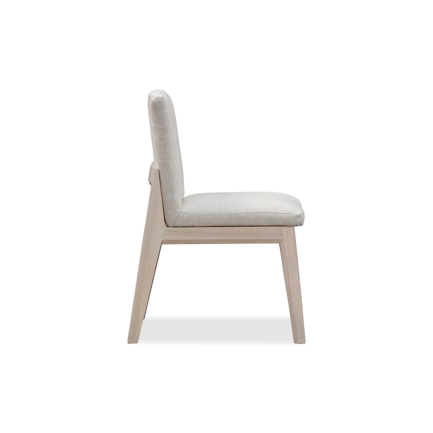 Modus Liv Solid Wood Dining Chair in White Sand and Natural Linen