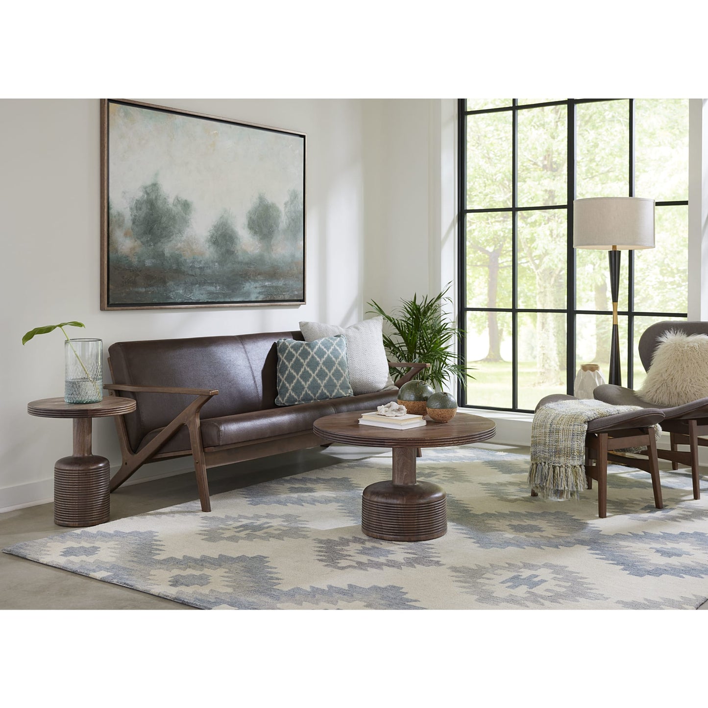 Modus Modus Liyana Solid Wood Round Coffee Table in Natural Tan