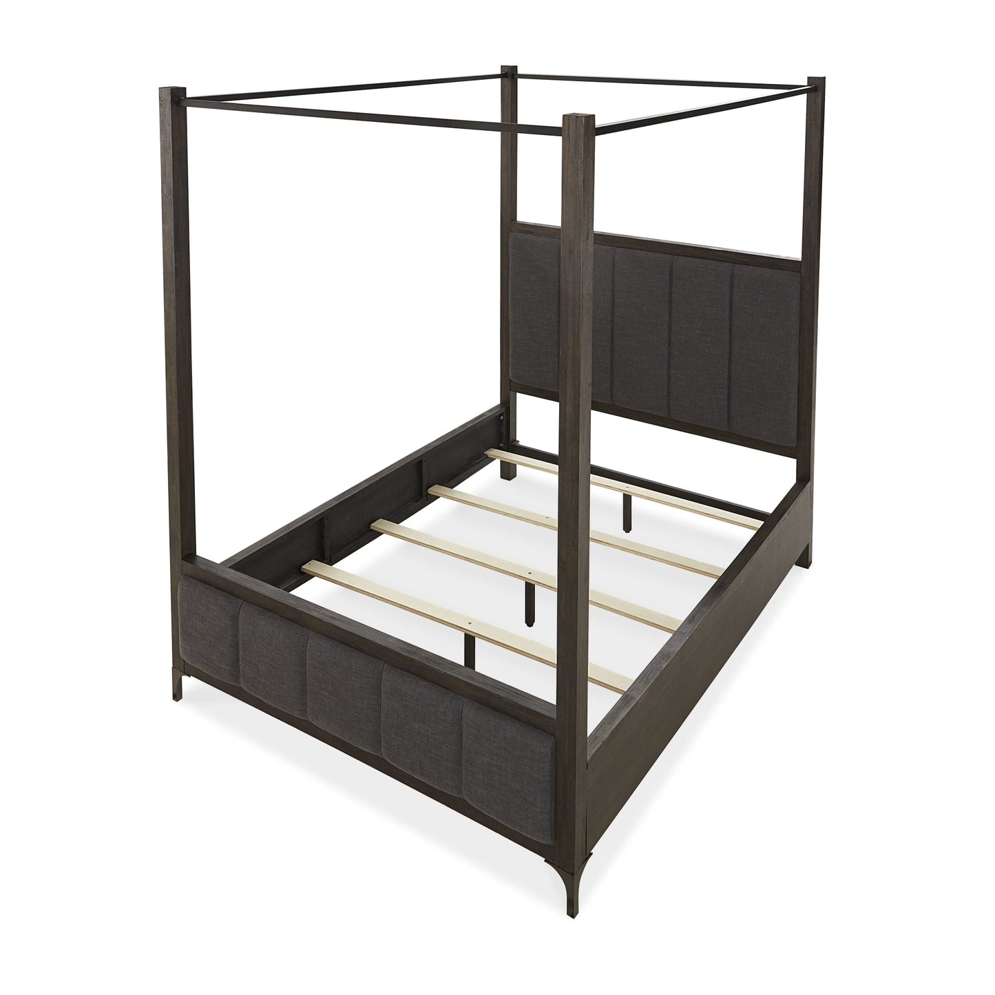 Modus Lucerne Upholstered Canopy Bed in Vintage Coffee