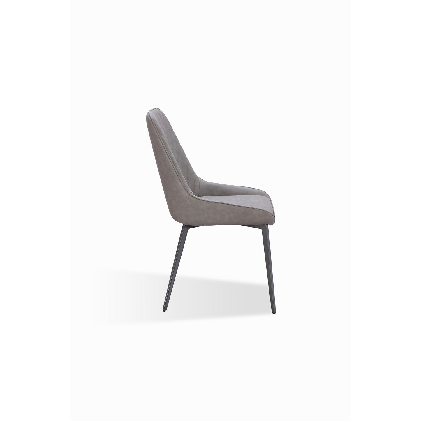 Modus Lucia Metal Leg Upholstered Dining Chair in Anchor Gray Synthetic Leather and Gunmetal