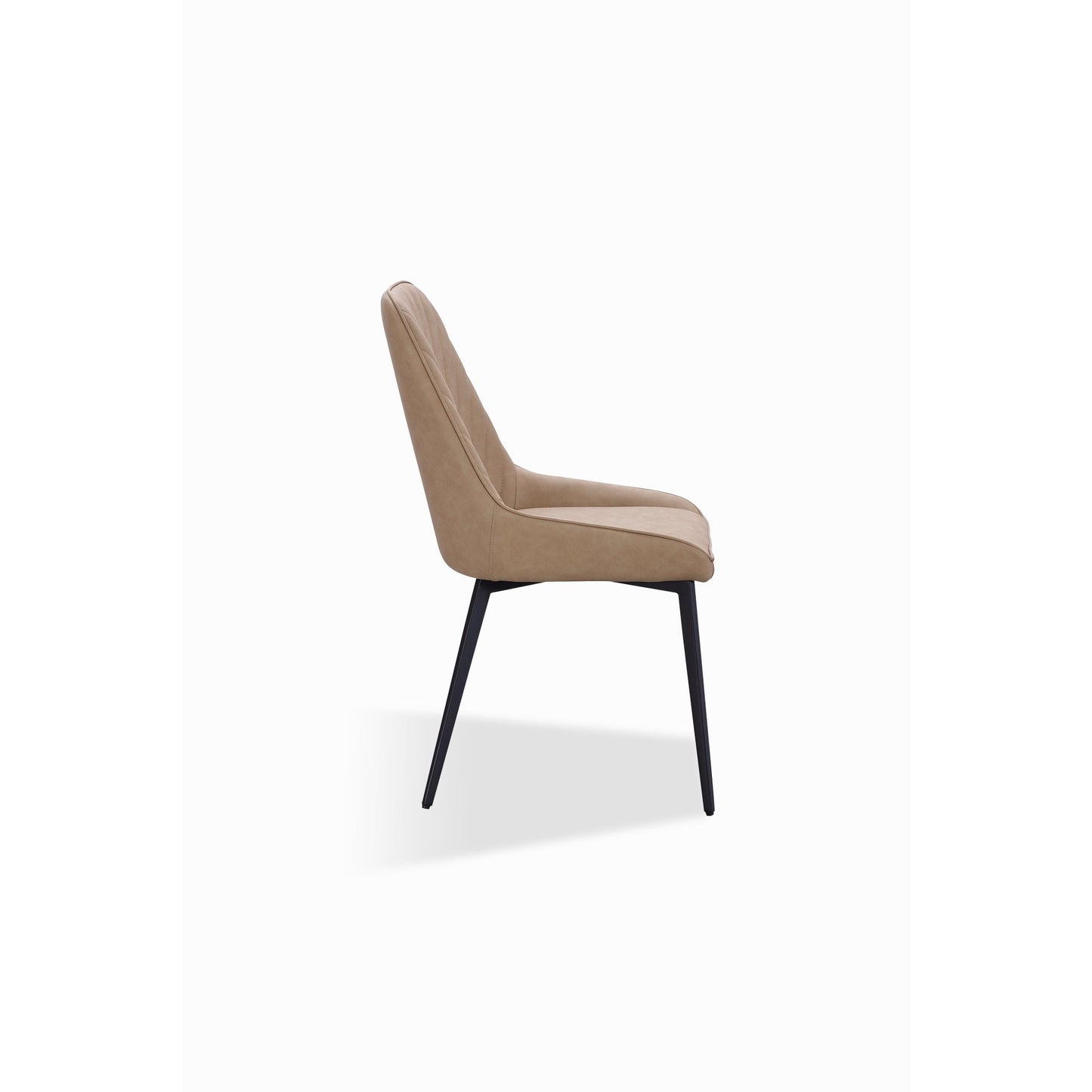 Modus Lucia Metal Leg Upholstered Dining Chair in Honey Synthetic Leather