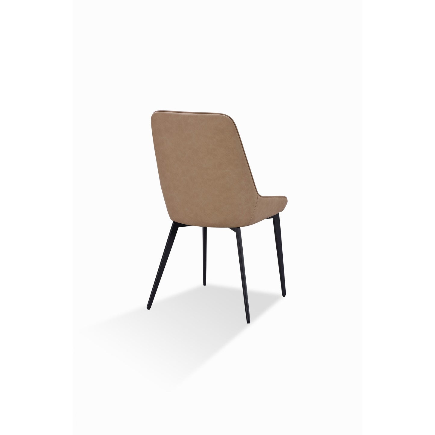 Modus Lucia Metal Leg Upholstered Dining Chair in Honey Synthetic Leather