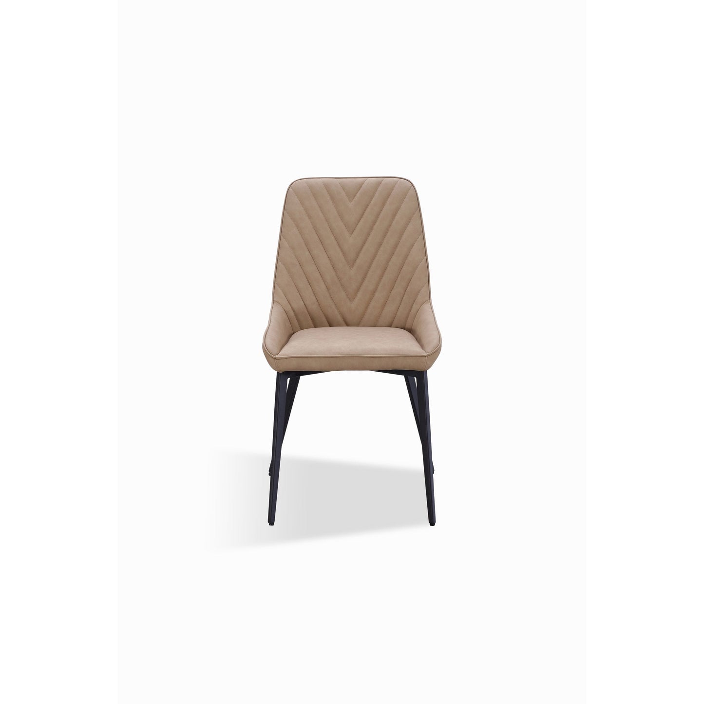 Modus Lucia Metal Leg Upholstered Dining Chair in Honey Synthetic Leather