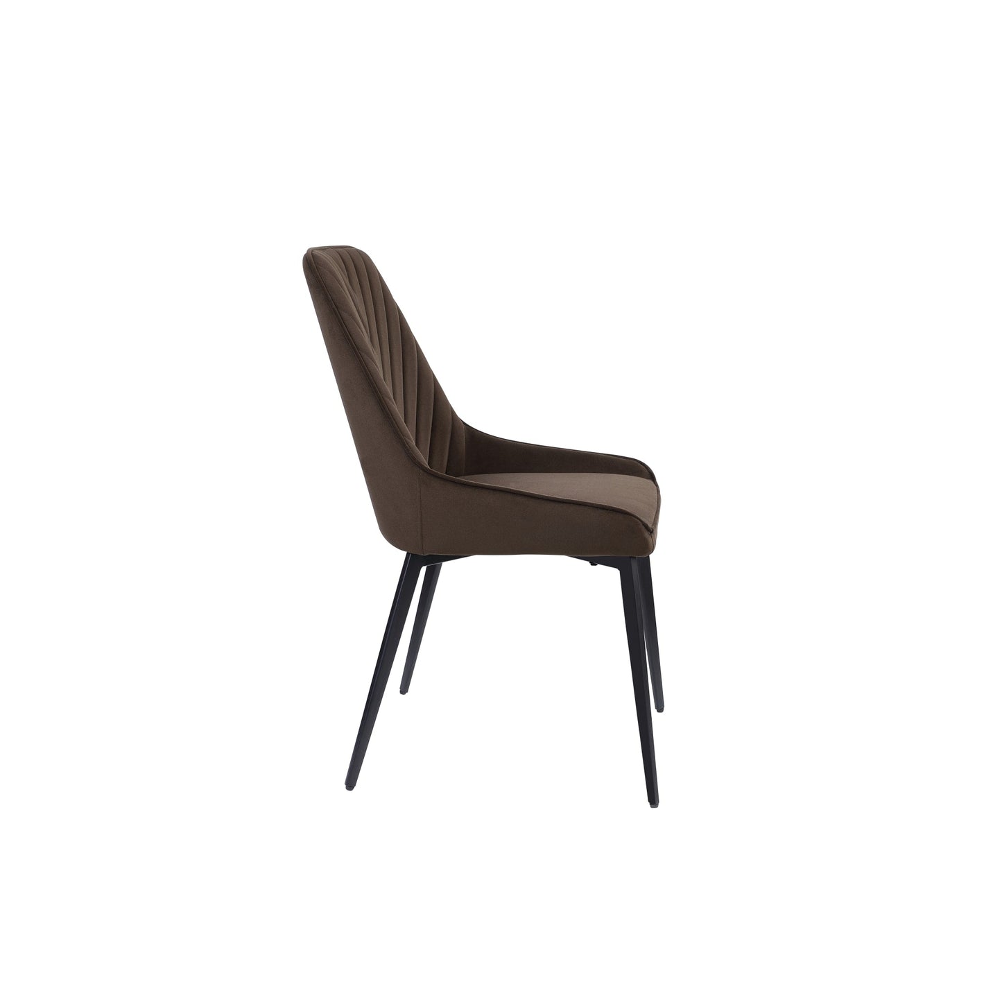 Modus Lucia Metal Leg Upholstered Dining Chair in Penny Velvet and Gunmetal