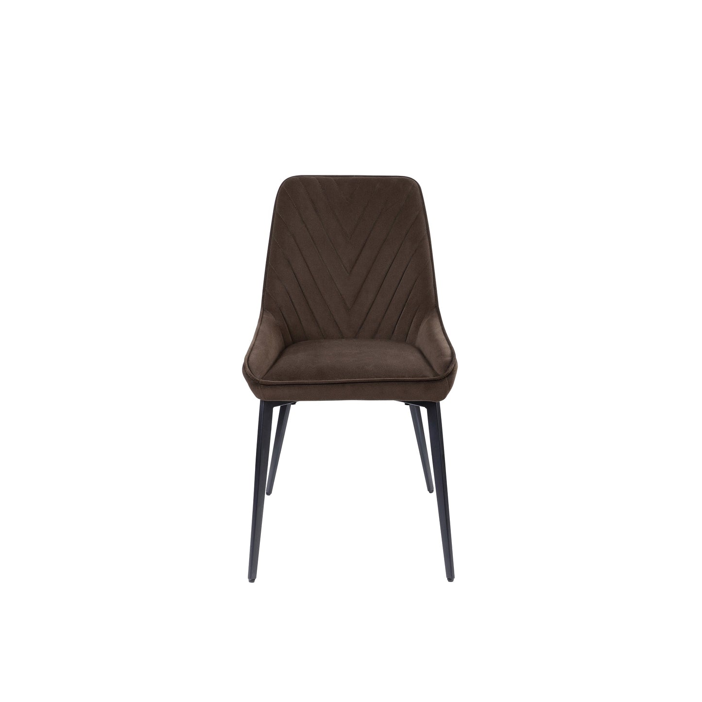 Modus Lucia Metal Leg Upholstered Dining Chair in Penny Velvet and Gunmetal