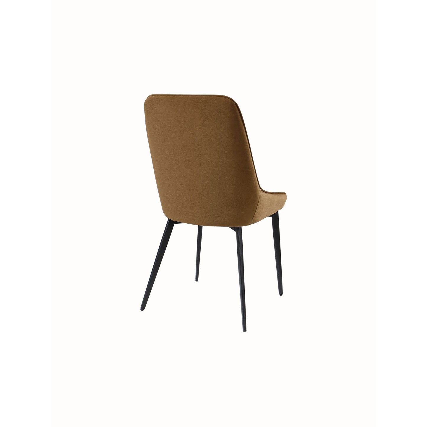 Modus Lucia Upholstered Dining Chair in Cognac Velvet and Black Metal