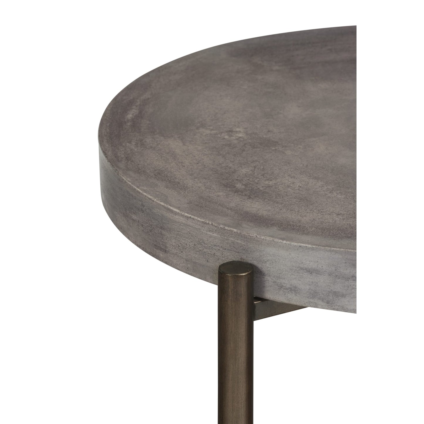 Modus Lyon Round Natural Concrete and Metal Side Table