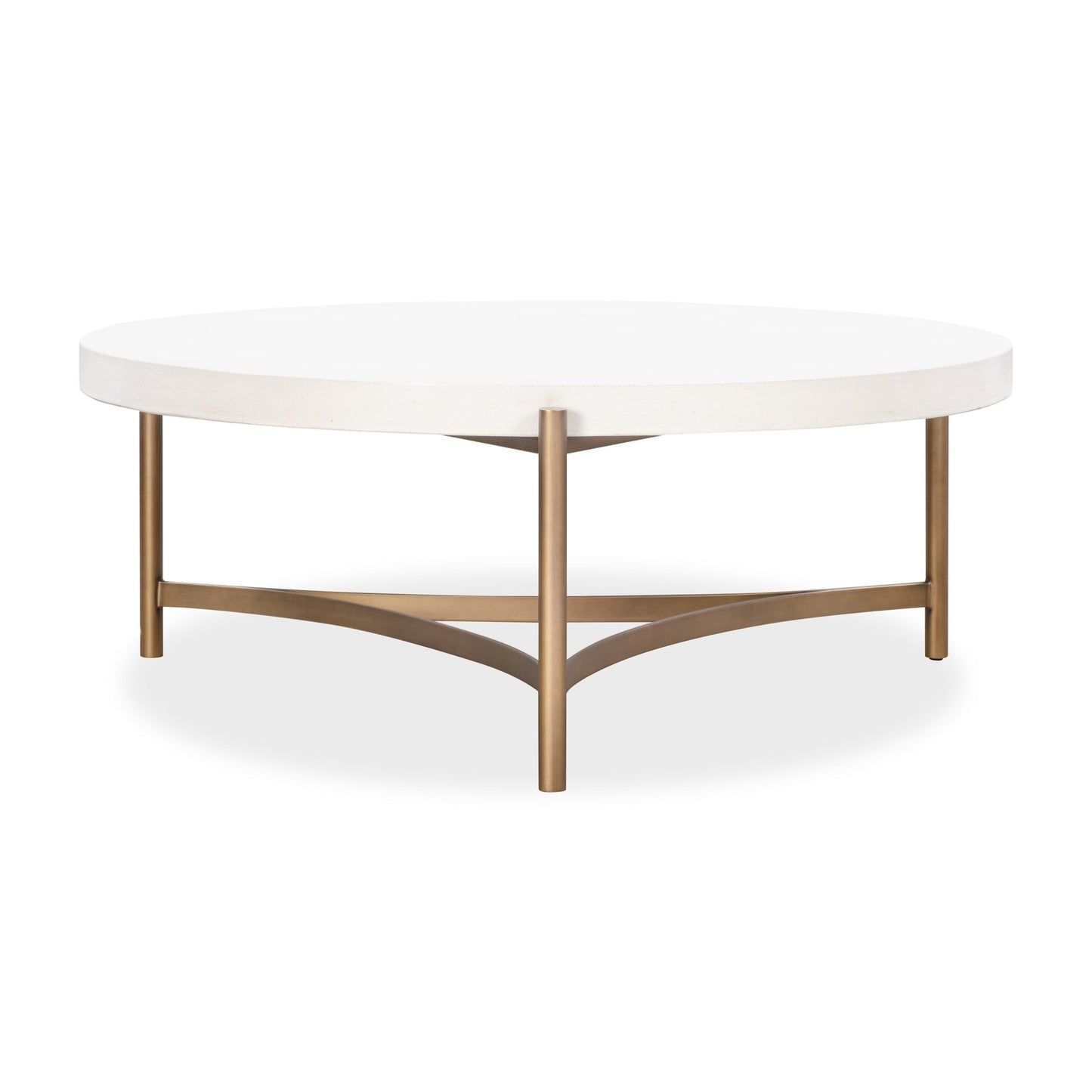 Modus Modus Lyon Round White Concrete and Metal Coffee Table