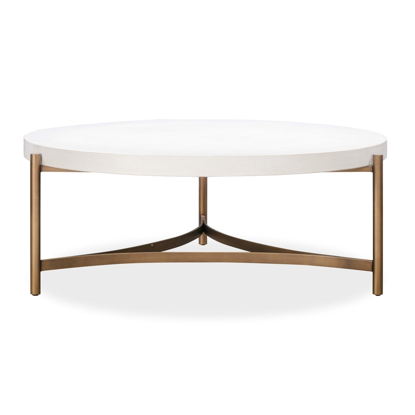 Modus Modus Lyon Round White Concrete and Metal Coffee Table