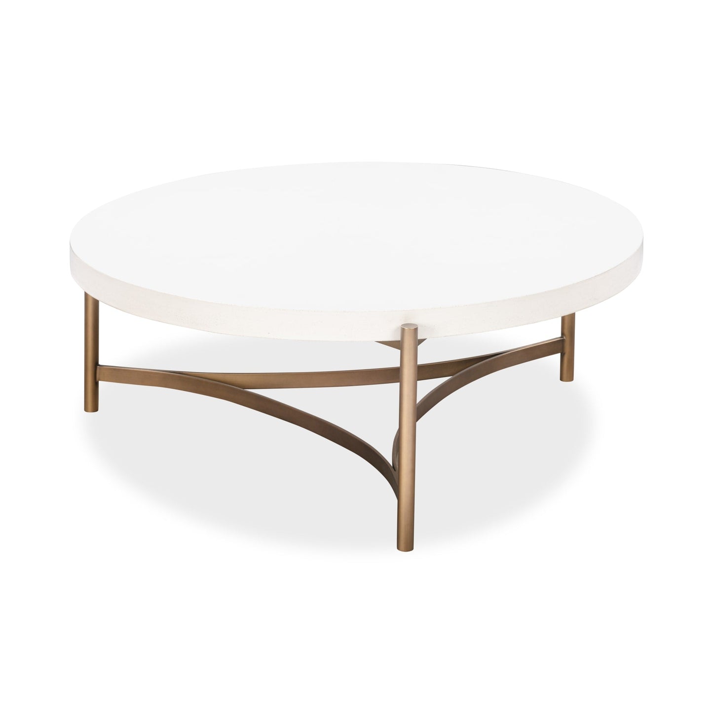 Modus Modus Lyon Round White Concrete and Metal Coffee Table