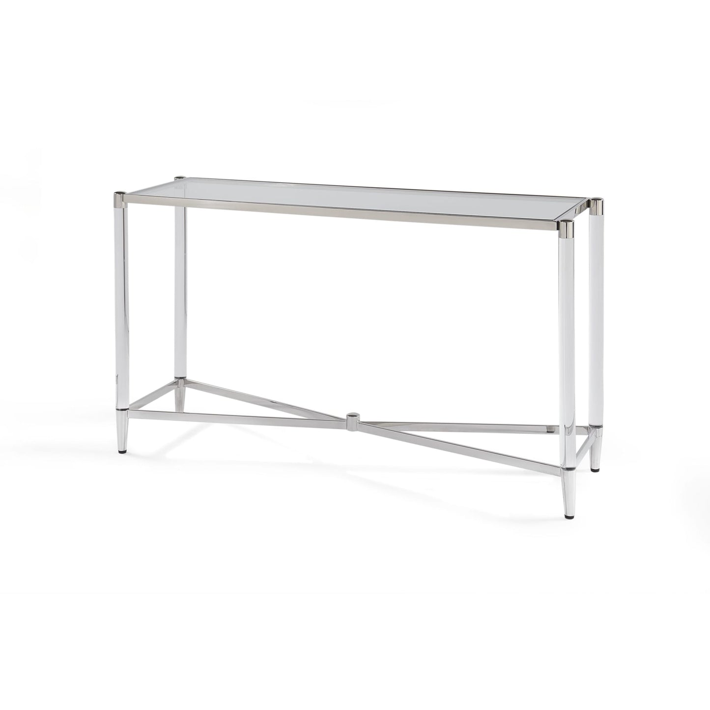 Modus Marilyn Glass Top and Steel Base Rectangular Console Table