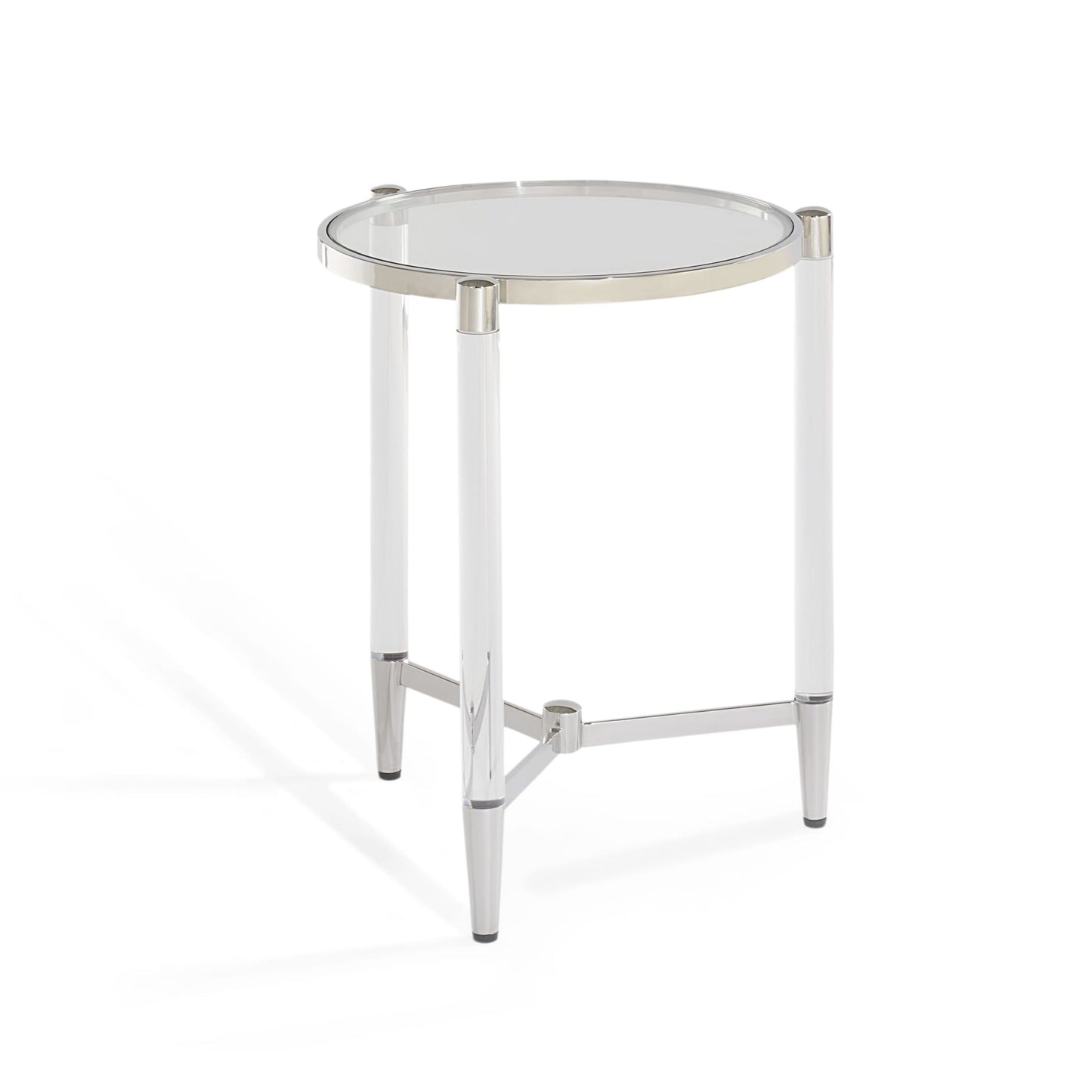 Modus Marilyn Glass Top and Steel Base Round End Table