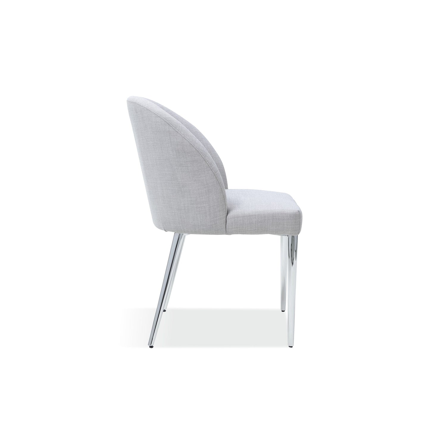 Modus Marilyn Upholstered Dining Chair in Shadow and Polished Stainless Steel