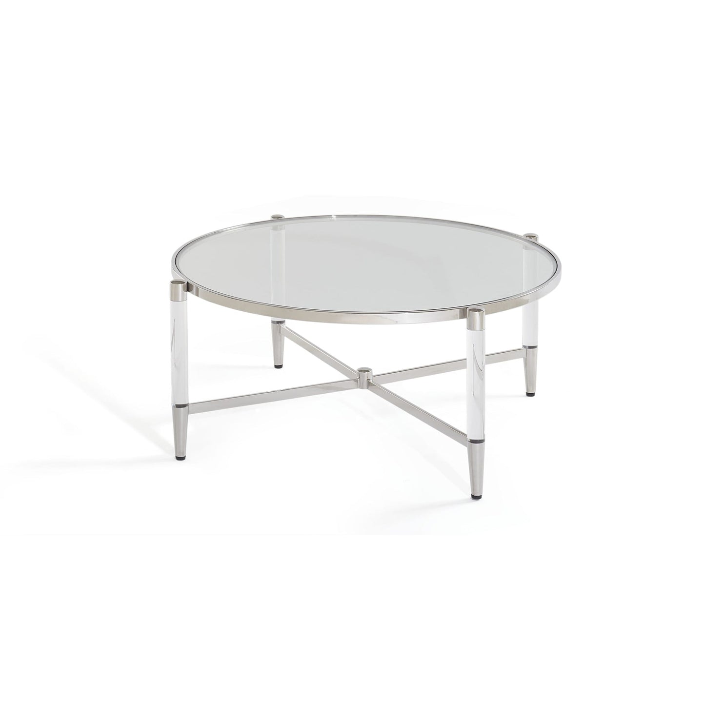 Modus Modus Mariyln Glass Top and Steel Base Round Coffee Table