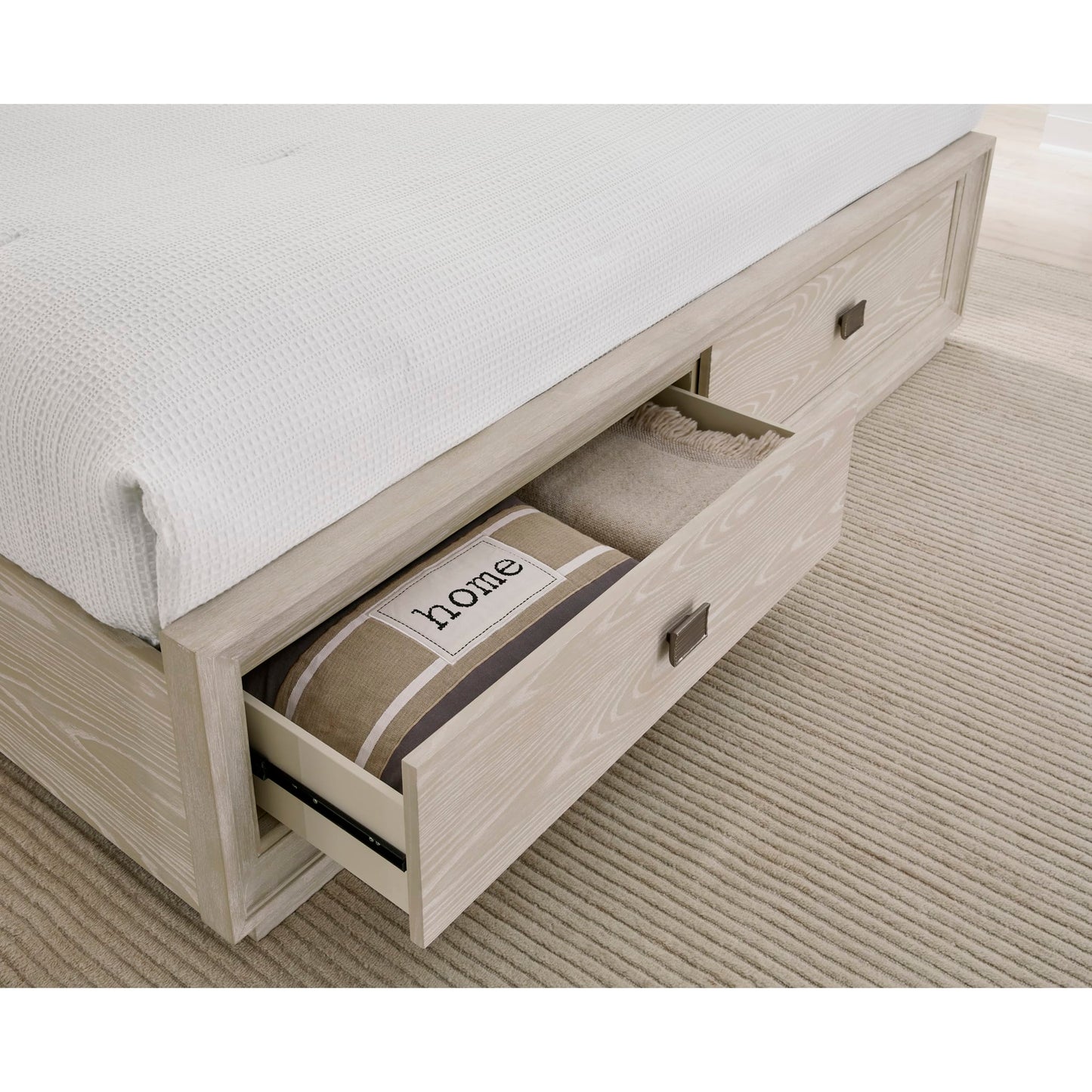 Modus Maxime Two Drawer Footboard Storage Platform Bed In Ash