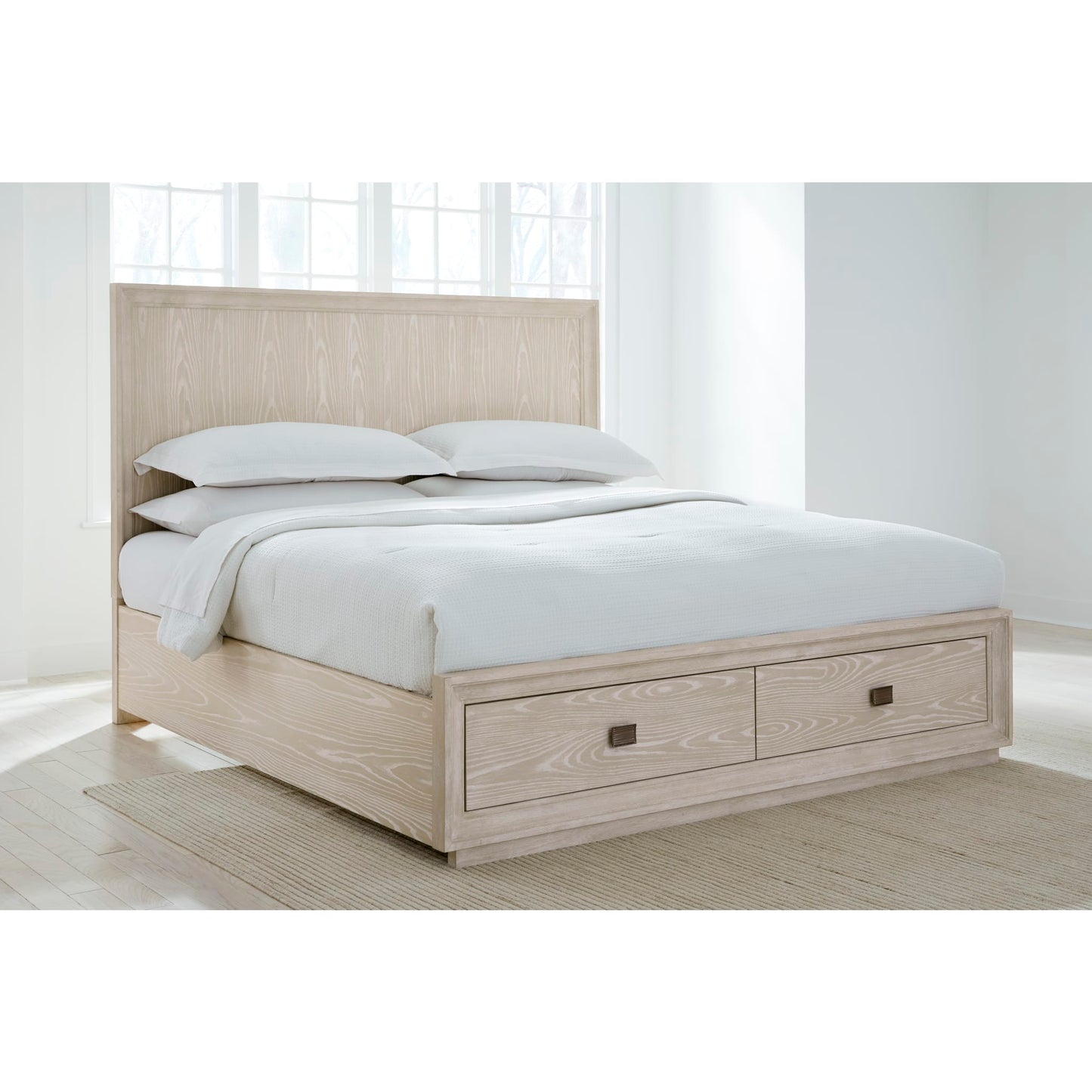 Modus Maxime Two Drawer Footboard Storage Platform Bed In Ash