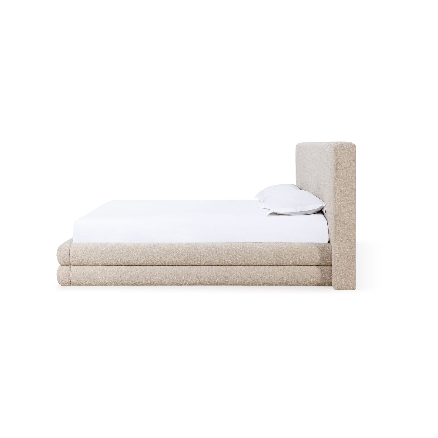 Modus Maya Upholstered Platform Bed in Brun Boucle