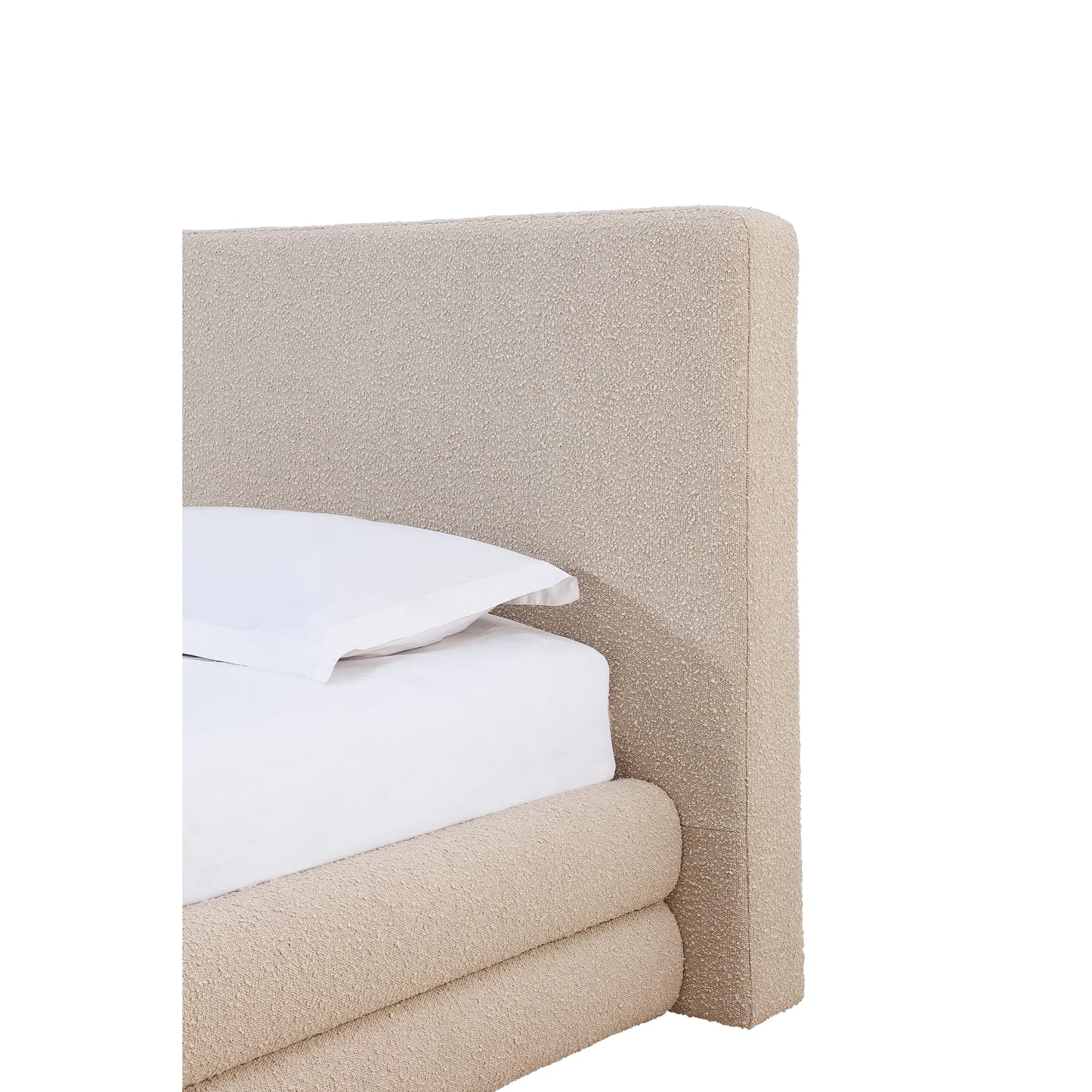Modus Maya Upholstered Platform Bed in Brun Boucle