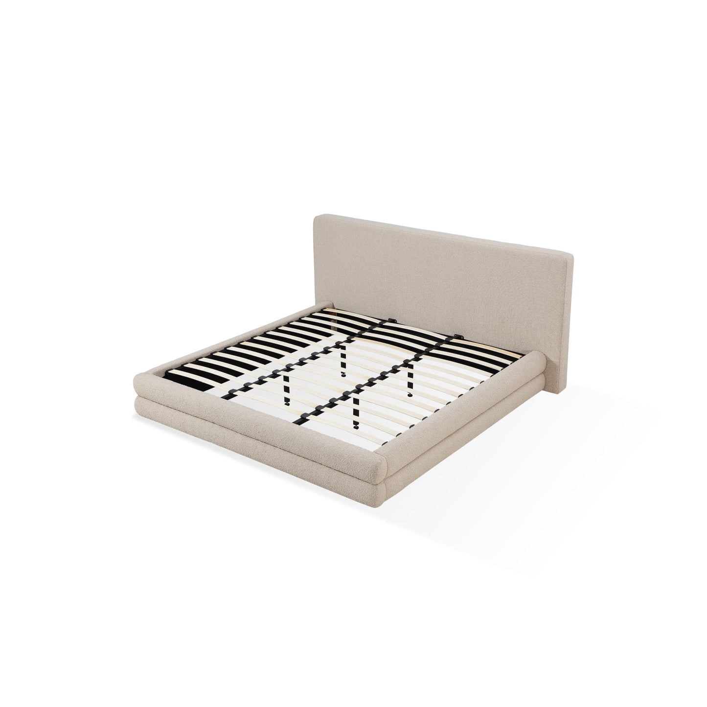 Modus Maya Upholstered Platform Bed in Brun Boucle