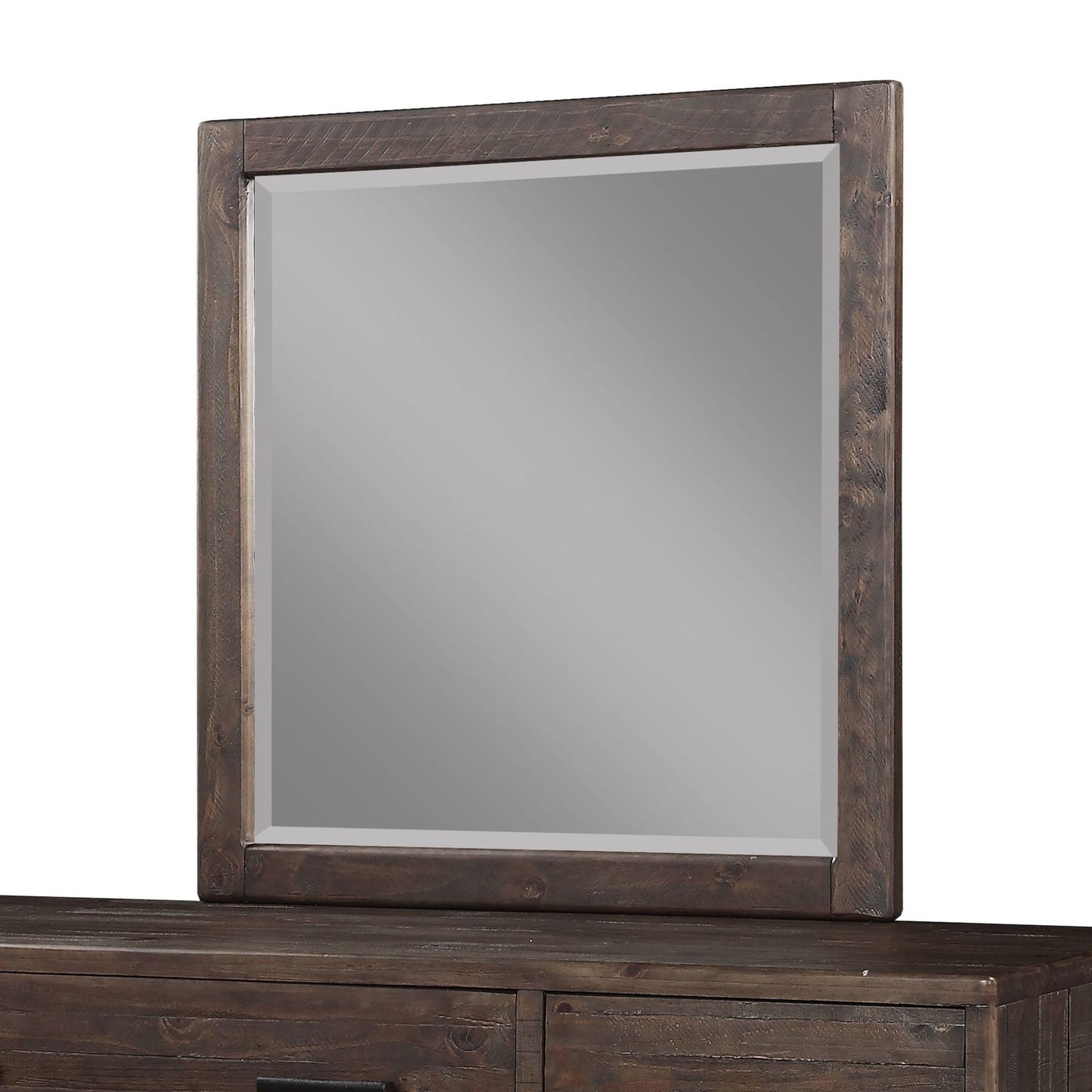Modus McKinney Solid Wood Beveled Glass Mirror in Espresso Pine