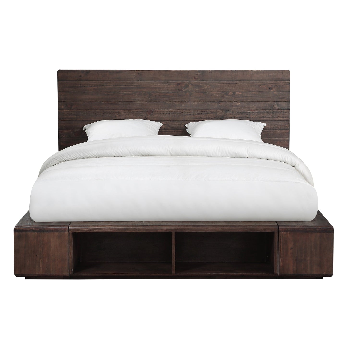 Modus McKinney Solid Wood Low Platform Storage Bed in Espresso Pine