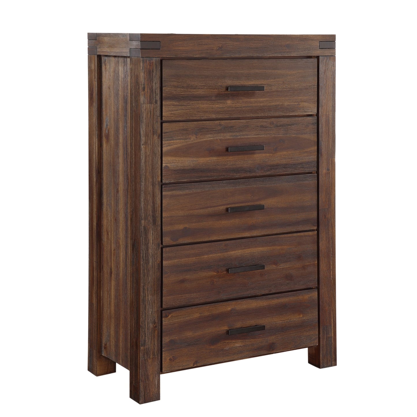 Modus Modus Modus Meadow Five Drawer Solid Wood Chest in Brick Brown