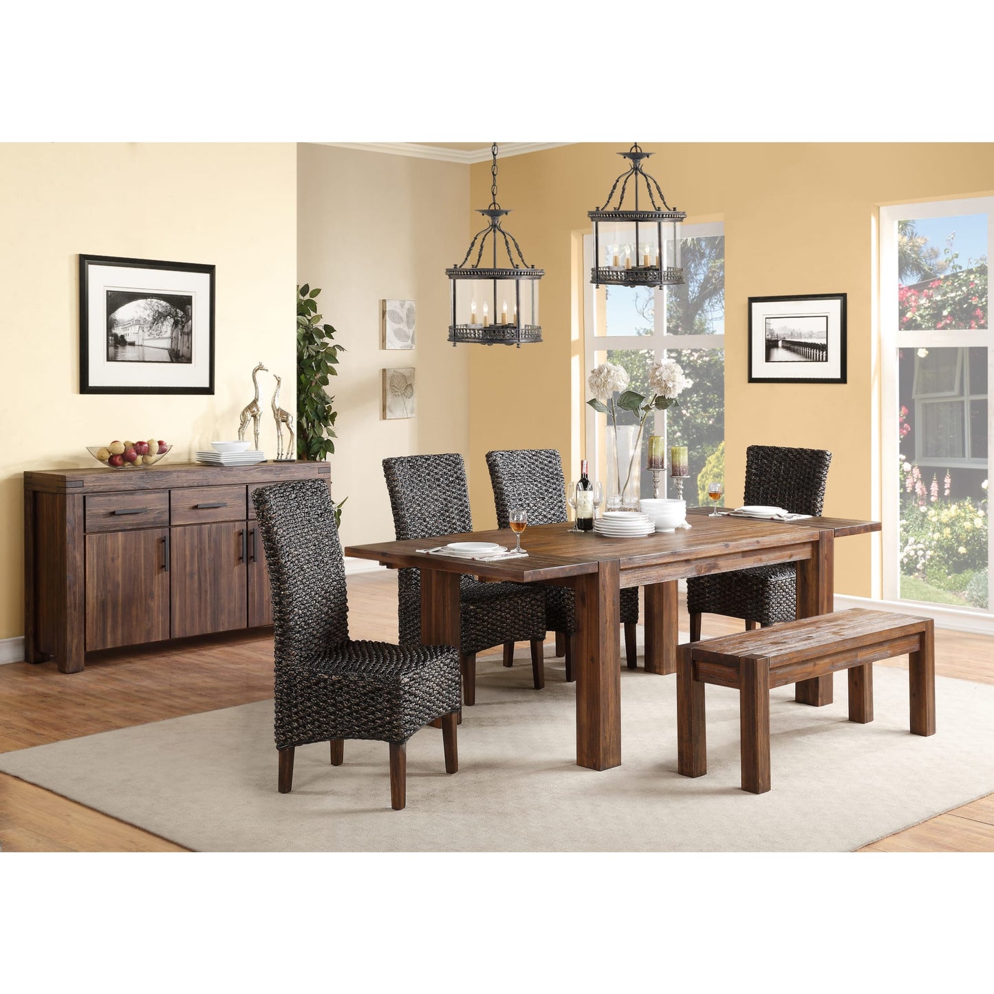 Modus Meadow Solid Wood Extending Dining Table in Brick Brown