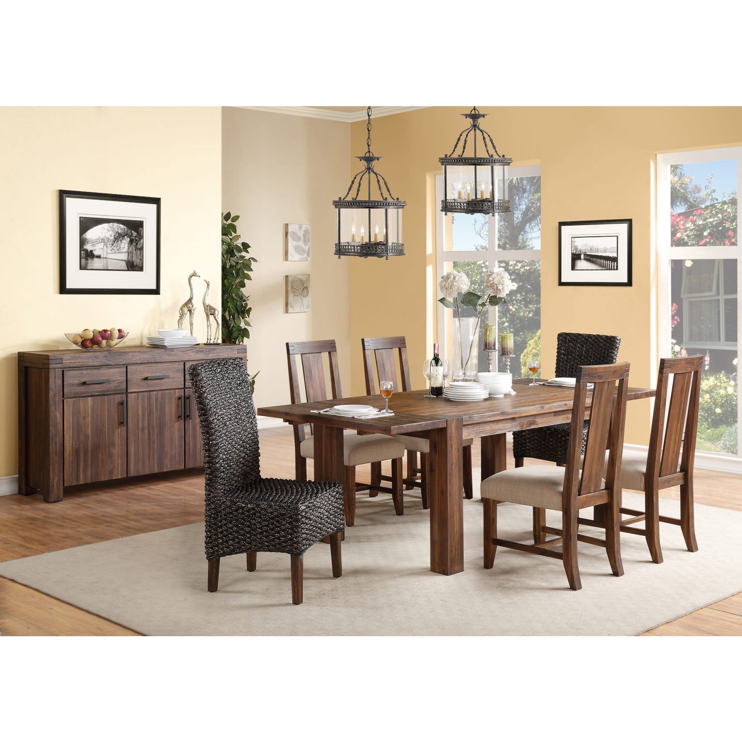Modus Meadow Solid Wood Extending Dining Table in Brick Brown