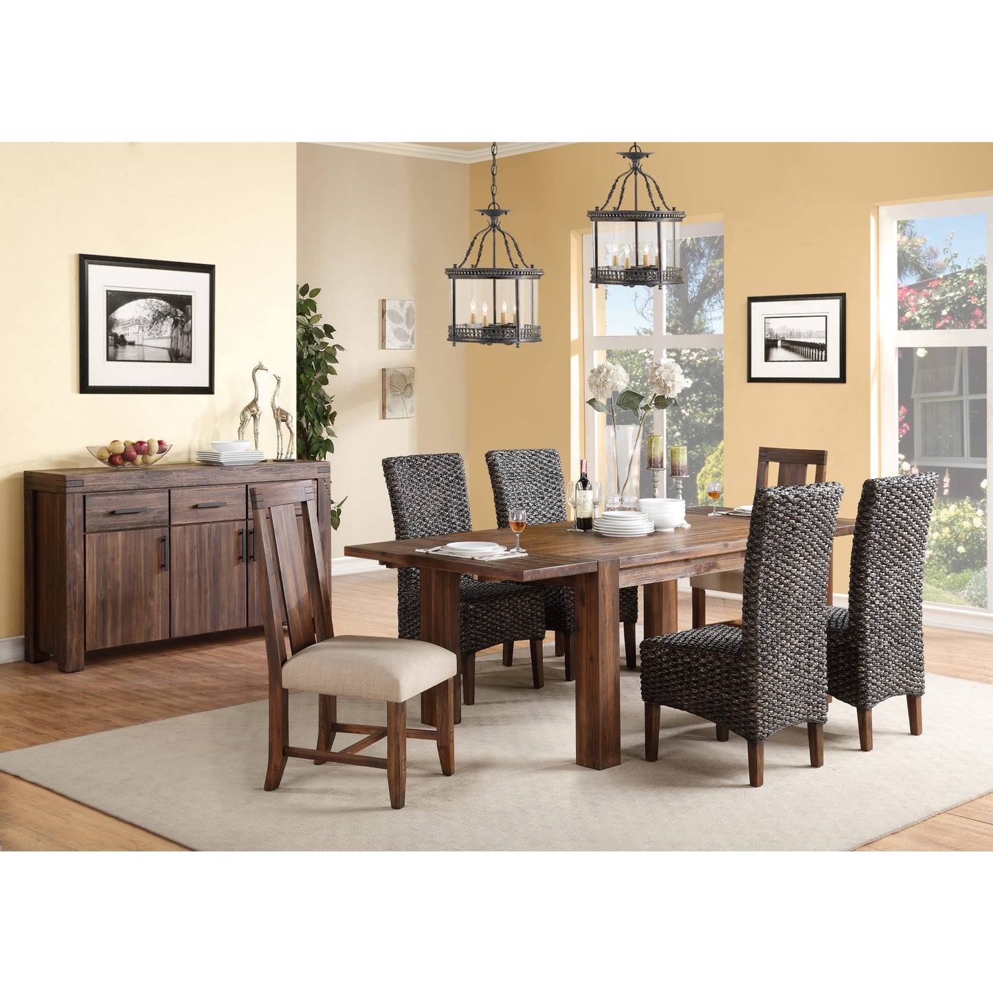 Modus Meadow Solid Wood Extending Dining Table in Brick Brown