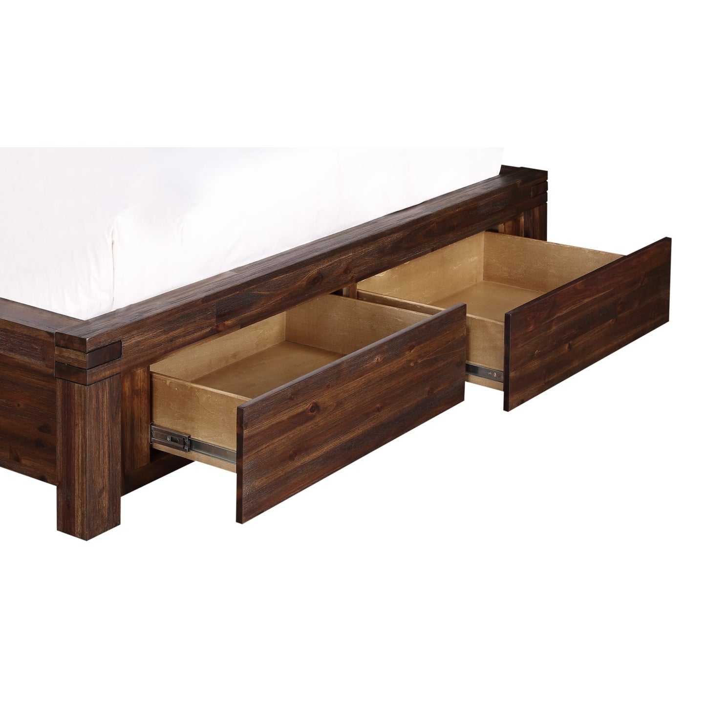 Modus Meadow Solid Wood Footboard Storage Bed in Brick Brown