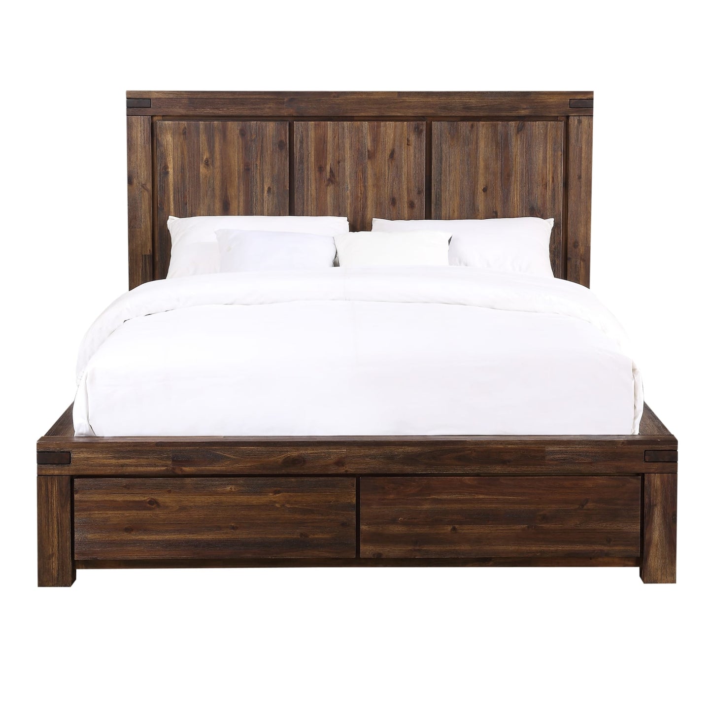 Modus Meadow Solid Wood Footboard Storage Bed in Brick Brown