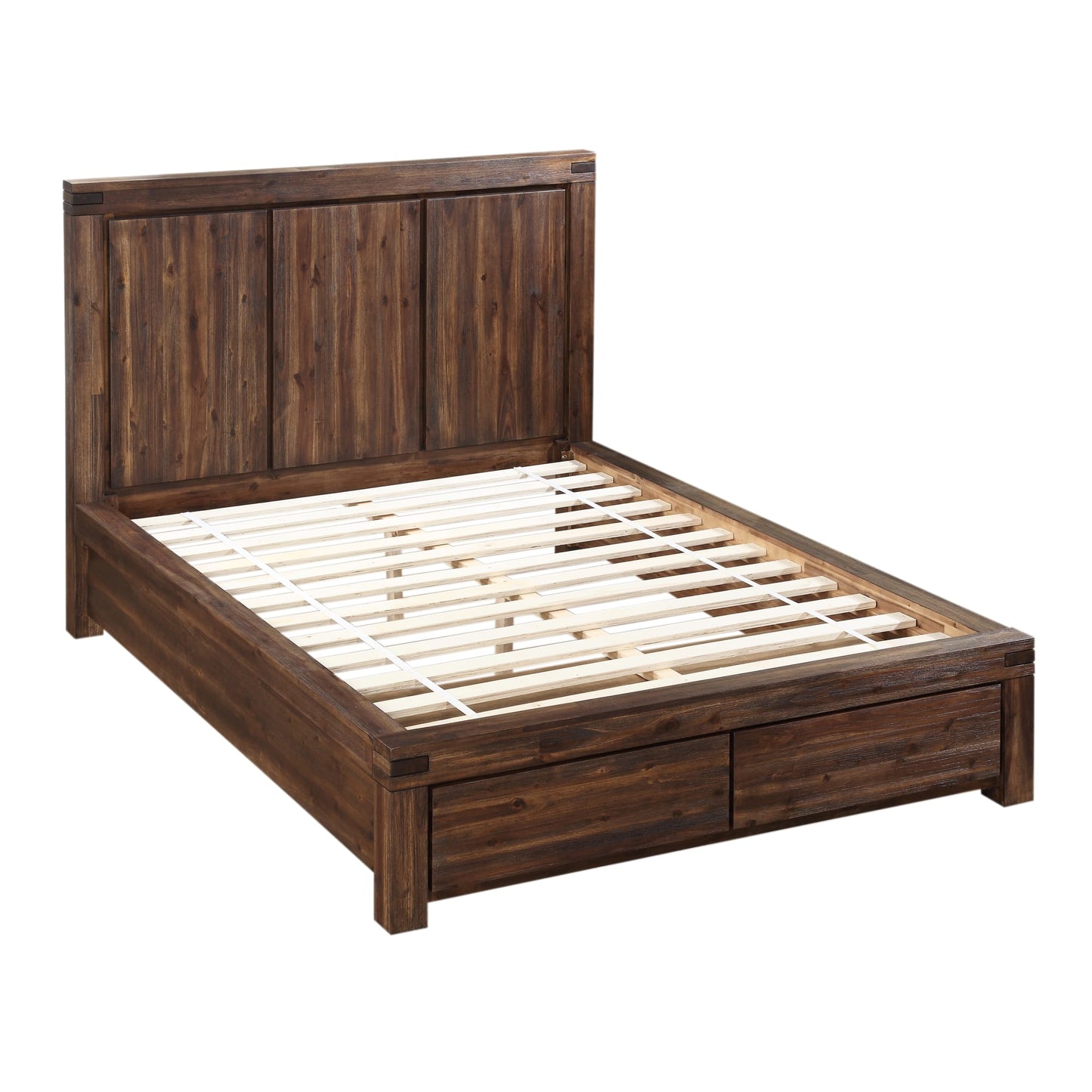 Modus Meadow Solid Wood Footboard Storage Bed in Brick Brown