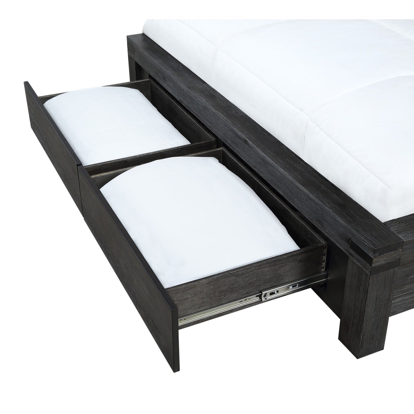 Modus Meadow Solid Wood Footboard Storage Bed in Graphite