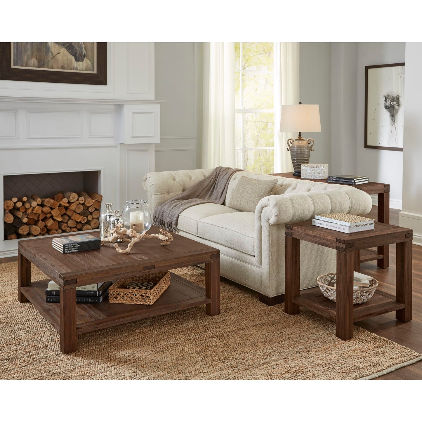 Modus Modus Meadow Solid Wood Square Coffee Table in Brick Brown