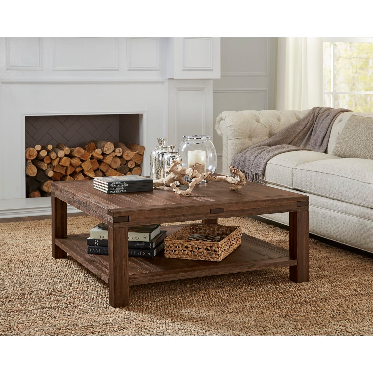 Modus Modus Meadow Solid Wood Square Coffee Table in Brick Brown