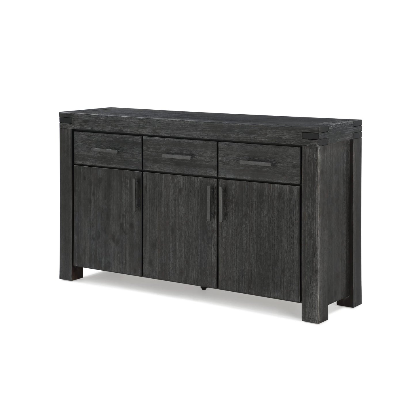 Modus Meadow Solid Wood Three Drawer Three Door Sideboard in Graphite