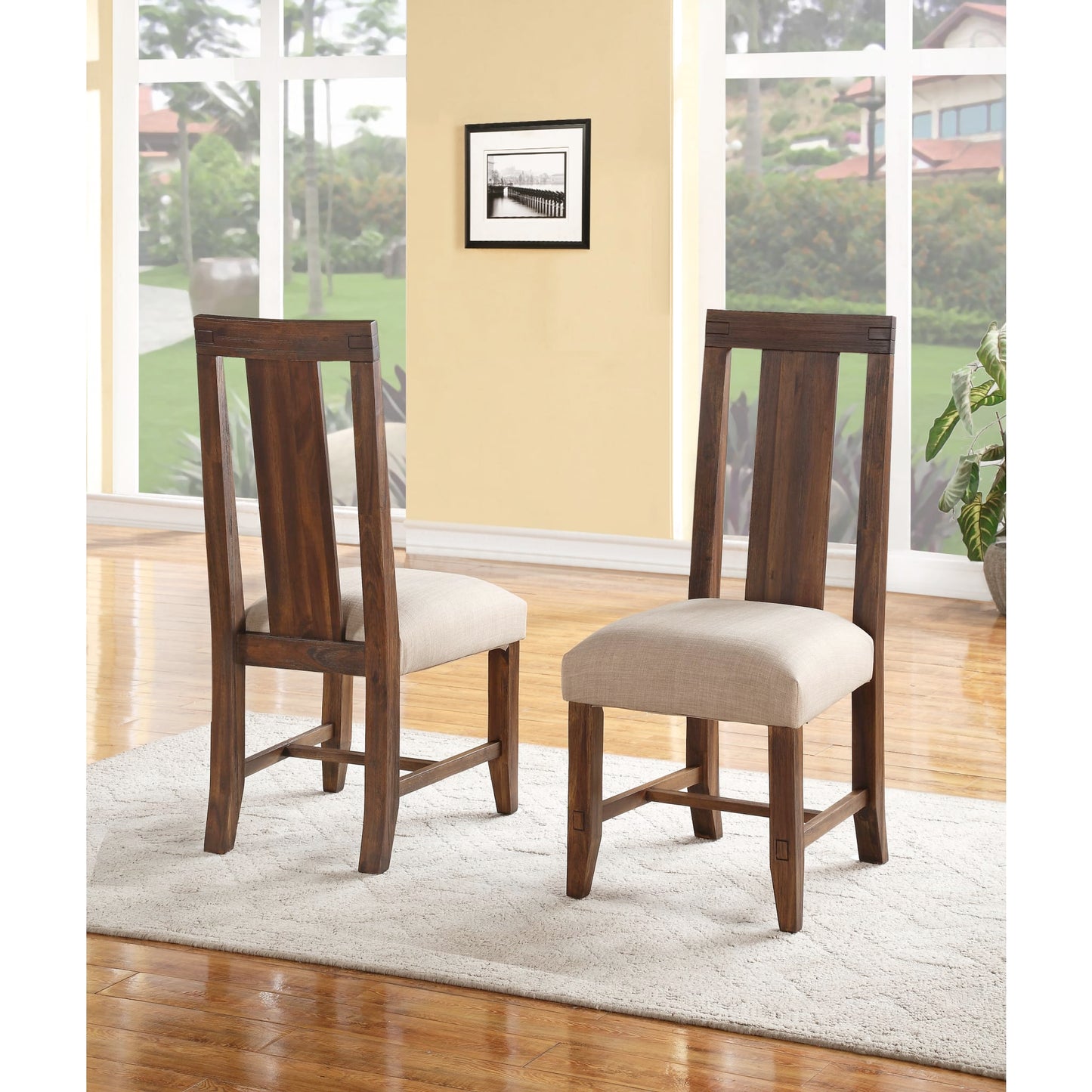 Modus Meadow Solid Wood Upholstered Dining Chair in Brick Brown