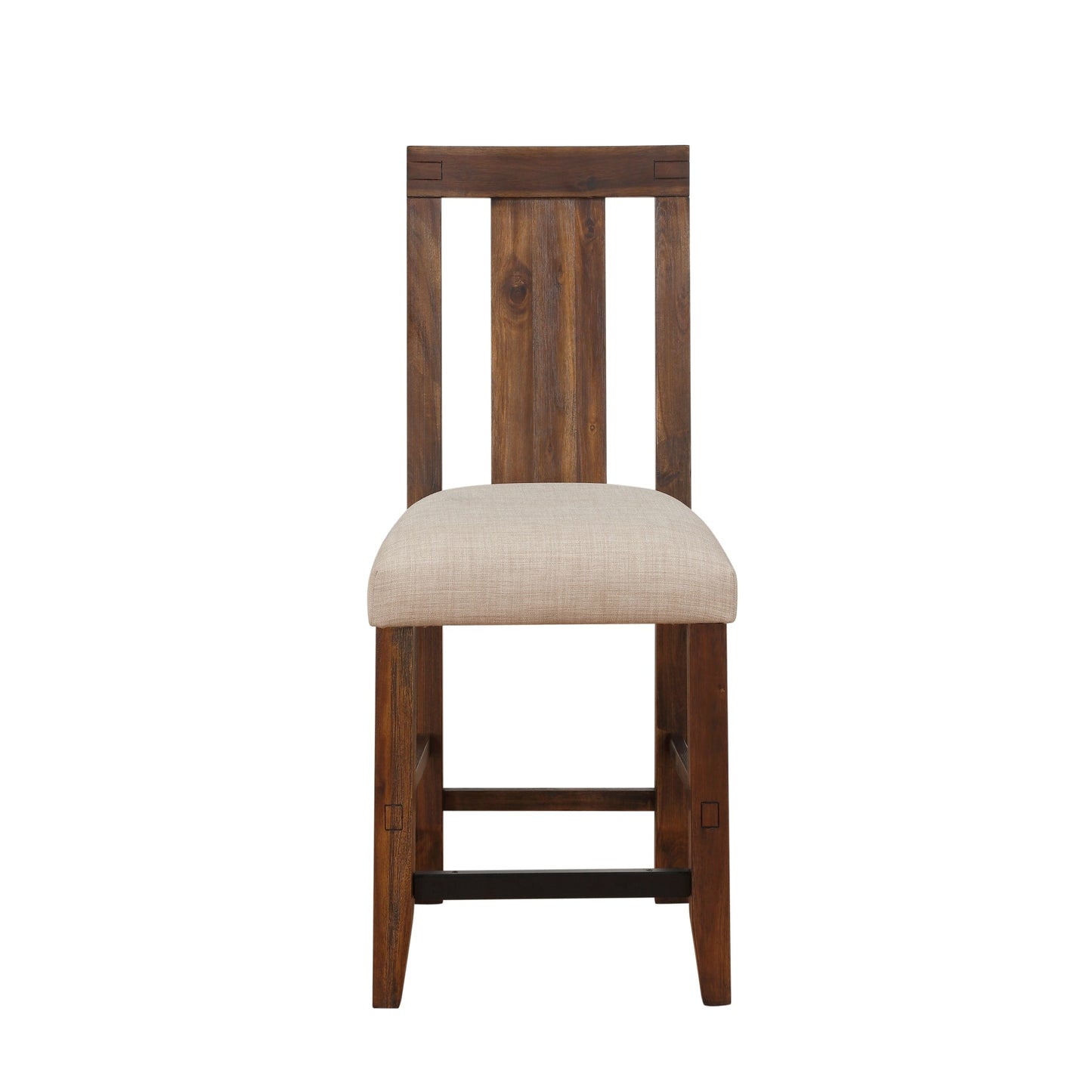 Modus Meadow Solid Wood Upholstered Kitchen Counter Stool in Brick Brown
