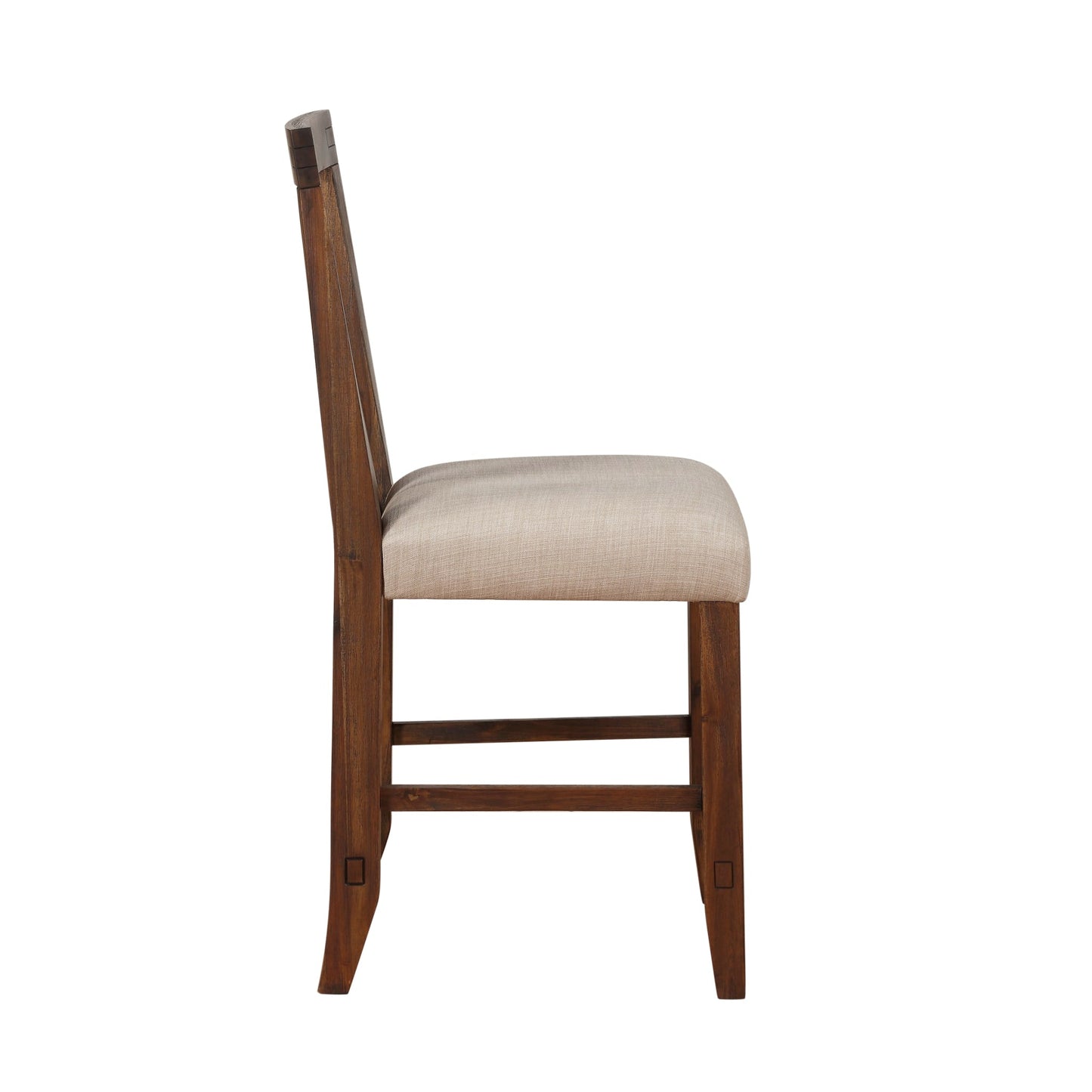 Modus Meadow Solid Wood Upholstered Kitchen Counter Stool in Brick Brown