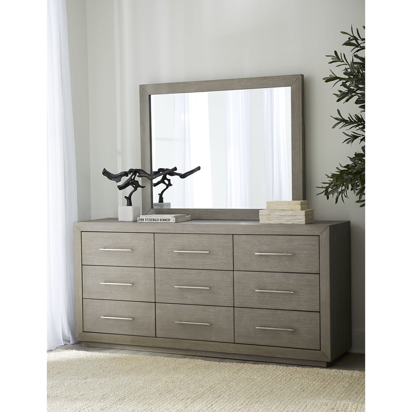Modus Melbourne Beveled Glass Mirror in Mineral